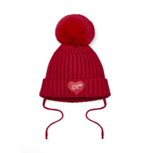 Little A Kamila Red pom hat